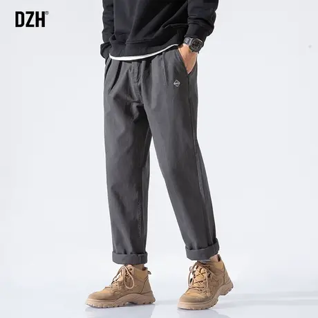 男士纯棉休闲裤男春夏款直筒宽松裤子2023新款长裤百搭直筒裤垂感商品大图