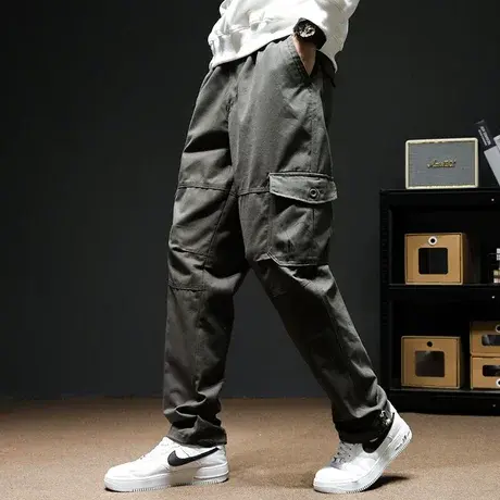 全棉休闲裤工装裤男休闲长裤子工作服劳保耐磨宽松多口袋男户外潮图片