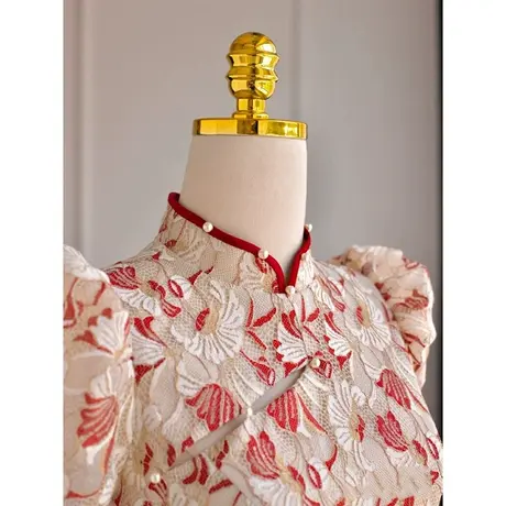 旗袍敬酒服新娘2023新款夏季鱼尾结婚订婚礼服连衣裙轻奢小众高端商品大图