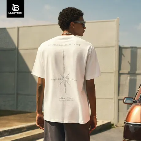 Lilbetter反光短袖T恤男夏季潮流男装2024新款衣服男款宽松半袖LB商品大图