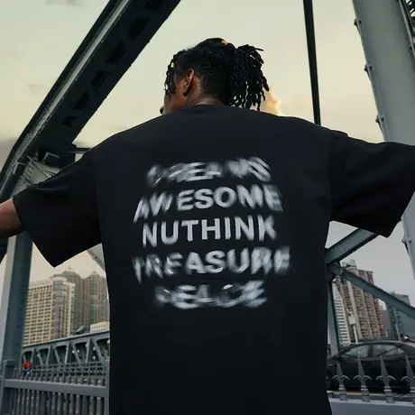 Nuthink加肥加大欧美潮流直喷短袖T恤男潮牌ins宽松大码半袖夏季商品大图