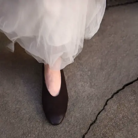 Artmu阿木原创一脚蹬乐福鞋浅口单鞋女低跟2024新款真皮奶奶鞋商品大图