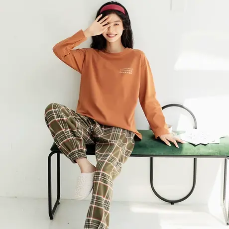 2021年秋季新款家居服女士春秋睡衣套装长袖薄款外穿可出门两件套商品大图