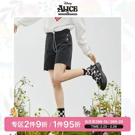 SPAO迪士尼爱丽丝联名夏季新款印花牛仔短裤SPTNC23D01商品大图
