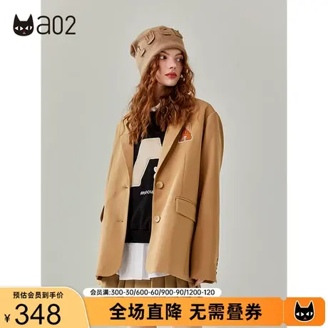 【轻途】a02原创设计西服女2023秋新款宽松通勤西服简约休闲外套商品大图