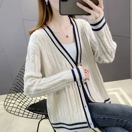 春款女装开衫毛衣外套女2022年新款爆款洋气针织外套女早春季上衣图片