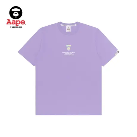 Aape旗舰店男装春夏猿颜纯色印花亮面反光图案短袖T恤0916XXI商品大图