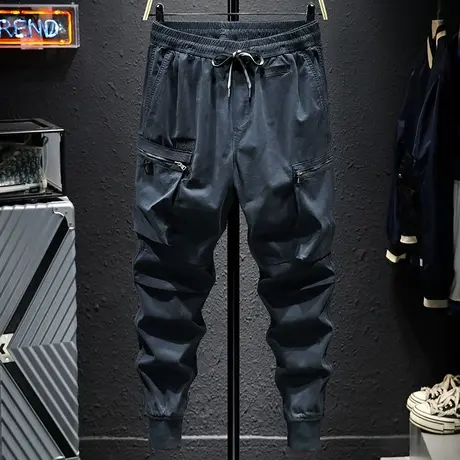 工装裤男士潮牌宽松2021新款秋季休闲束脚裤子男生春秋款长裤学生商品大图