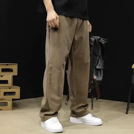 秋季直筒休闲裤男2023新款潮牌宽松大码男士阔腿裤子百搭秋冬男裤商品大图