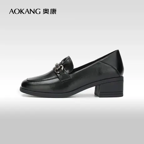 【门店发货】奥康女鞋 2023秋季新款优雅方头女士工作鞋通勤单鞋商品大图