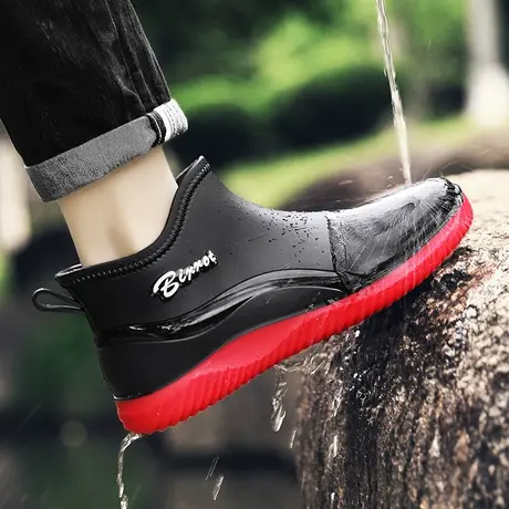 雨鞋男款夏季防水胶鞋防滑耐磨雨靴外穿钓鱼厨房工作轻便劳保潮鞋商品大图