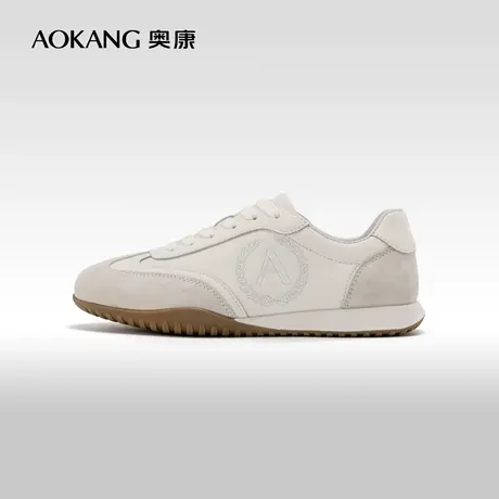 奥康女鞋 春秋季新款简约百搭德训鞋时尚阿甘鞋轻便运动休闲鞋图片
