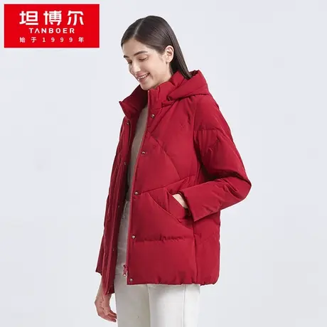 【商场同款】坦博尔羽绒服女冬短款宽松防风防寒外套TB211526商品大图