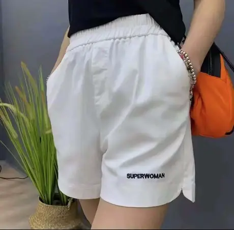高腰刺绣运动短裤女2023夏季新款五分直筒宽松5分显瘦百搭ins中裤图片