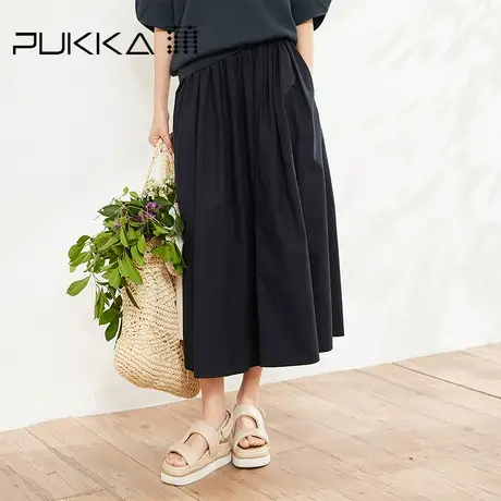 蒲PUKKA 2025春夏新款半身裙宽松显瘦A字裙子休闲伞裙图片