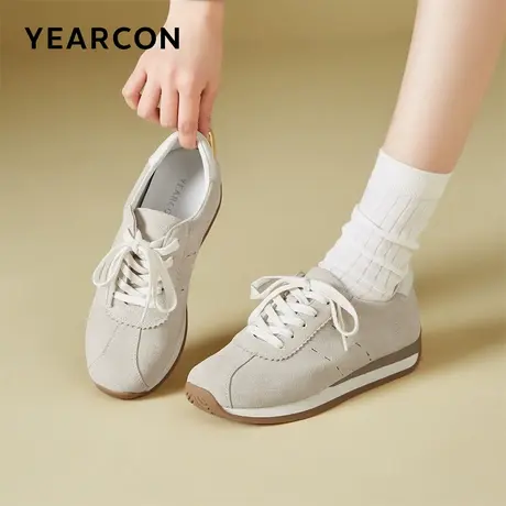 意尔康德训鞋2025新款春季女鞋舒适休闲运动鞋厚底复古官方旗舰店图片