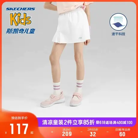 Skechers斯凯奇速干科技女童短裤夏季轻薄透气百褶裤裙儿童运动裤商品大图