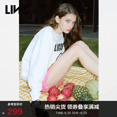LINCCHIC金羽杰卫衣ins学院风宽松圆领卫衣女春秋S211HD081图片