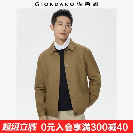 佐丹奴休闲外套男秋冬新款纯棉破骨口袋翻领简约教练夹克01075087商品大图