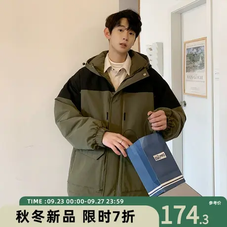 VIISHOW冲锋衣棉服男士秋冬季加厚棉衣户外拼接保暖工装棉袄外套商品大图