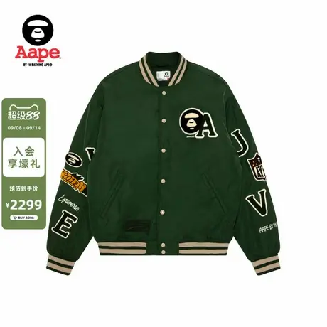 Aape旗舰店男装秋冬校园猿人徽章潮流棒球服夹克外套7742XXP商品大图