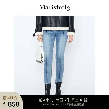 【商场同款】玛丝菲尔冬季新款棉质低腰牛仔休闲裤裤子女图片