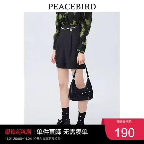 太平鸟年夏季新款装饰感斯文短裤A1GCC3201奥莱图片