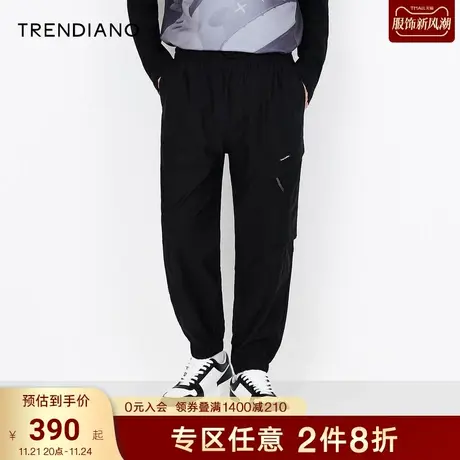 TRENDIANO官方秋季男装时尚潮流束脚裤长裤直筒裤休闲裤子商品大图