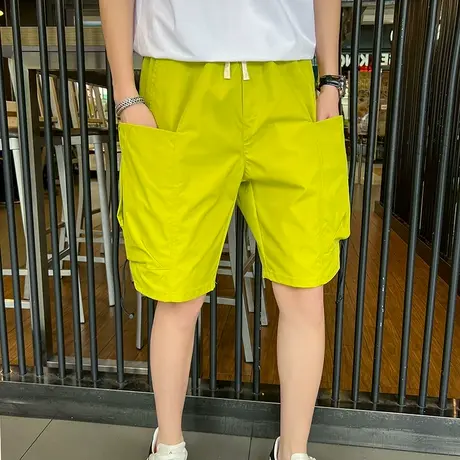 重工休闲口袋工装直筒宽松薄款多巴胺凉感五分高级设计感短裤中裤商品大图