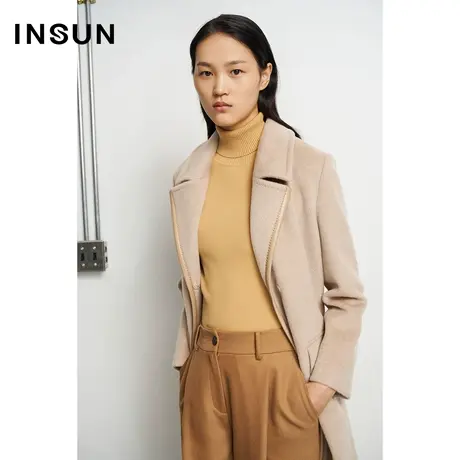 INSUN恩裳冬季西装羊毛大衣修身毛呢外套图片