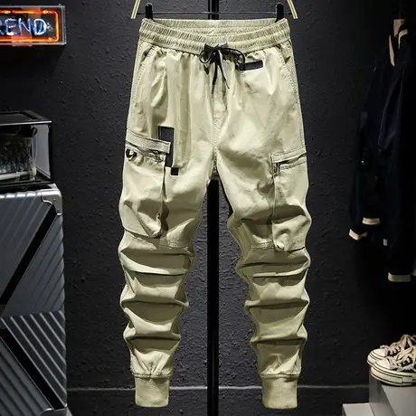 春秋季潮牌时尚工装裤男宽松束脚百搭男士休闲长裤子男装小脚ins商品大图