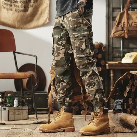 Modi Nick/摩帝尼克男士休闲潮流工装裤纯棉迷彩潮牌宽松百搭裤子图片