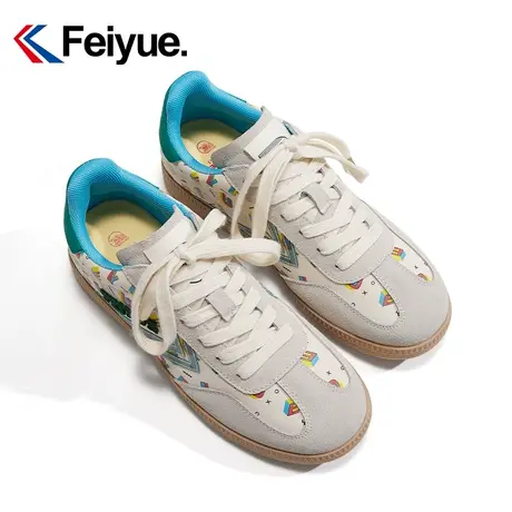 feiyue/飞跃时尚印花休闲鞋女2024春季官方新款复古百搭帆布鞋928商品大图