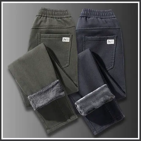 秋冬季加绒加厚工装休闲裤男士保暖外穿男裤子2023新款防风加棉裤商品大图