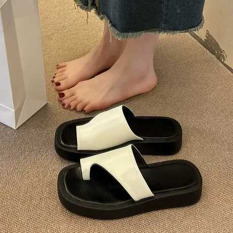 厚底防滑夹趾拖鞋女夏季外穿2024新款网红小众软底沙滩凉拖鞋ins商品大图