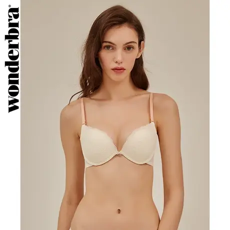 wonderbra米白色蕾丝女文胸性感舒适聚拢舒适少女胸罩内衣商品大图