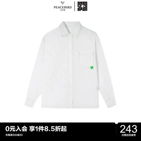 太平鸟女士时尚年新款字母提花衬衫ASCAC2E03图片
