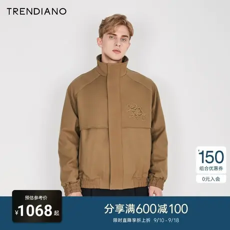 TRENDIANO苏绣联名系列2023新款春秋季新品男装时尚开衫外套休闲商品大图