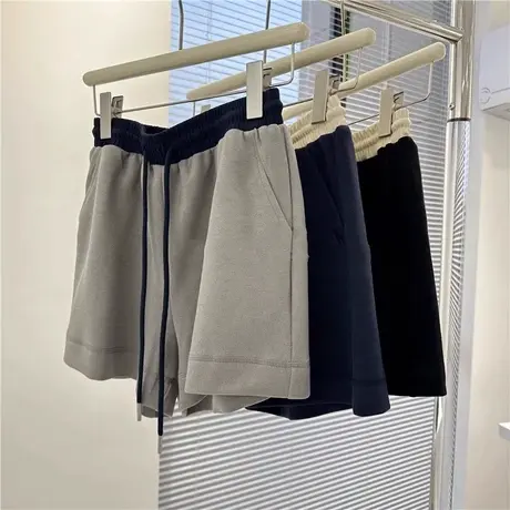 休闲运动短裤女夏季2024新款高腰撞色宽松百搭跑步健身阔腿热裤子商品大图