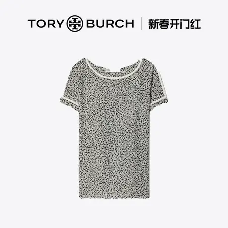 【12期免息】TORY BURCH 汤丽柏琦 圆领短袖T恤 156237商品大图