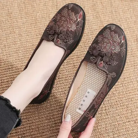 老北京布鞋女妈妈鞋中老年人鞋子软底老人防滑舒适春秋款女士鞋子商品大图