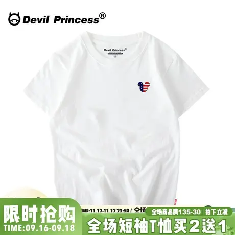 2023新款t恤女卡通韩版简约短袖女cec网红潮牌学生BF风姐妹闺蜜装商品大图