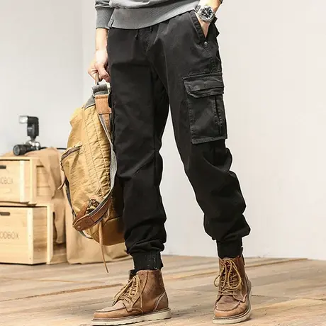 束脚卫裤工装潮流2022年新款宽松休闲裤男运动百搭时尚哈伦长裤男商品大图