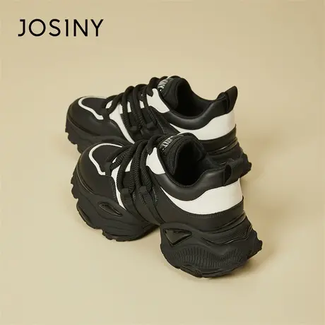 Josiny/卓诗尼老爹鞋女款2024春季新款休闲鞋子厚底网面松糕女鞋商品大图