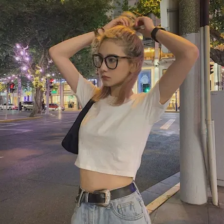 2023夏季新款别致设计感小众短款辣妹上衣正肩短袖t恤女半袖体恤商品大图