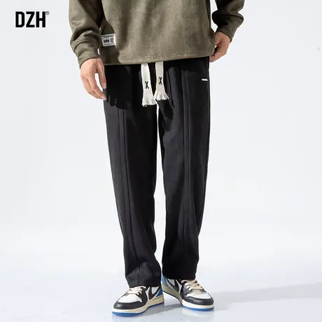 男士鹿皮绒休闲裤男秋冬款宽松运动裤百搭直筒裤2023新款潮牌男裤商品大图