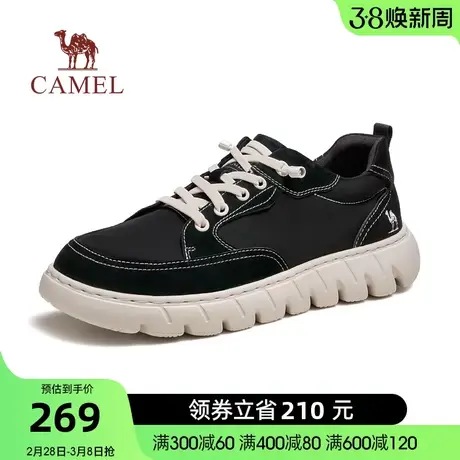 骆驼2024春季新款轻盈软弹发泡舒适透气厚底休闲布鞋男士图片