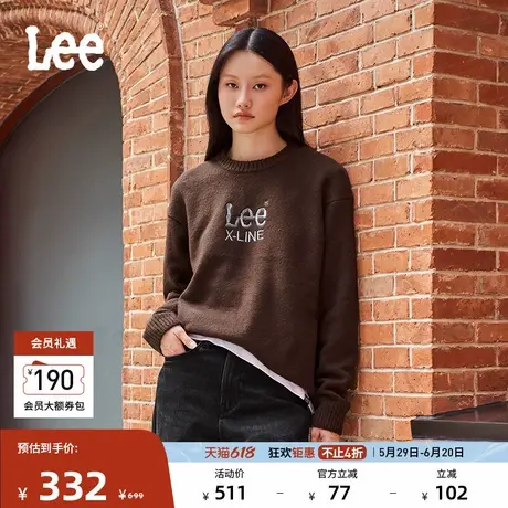 Lee舒适版圆领美拉德宽松男女同款毛衣休闲潮流LUT0090814UX图片