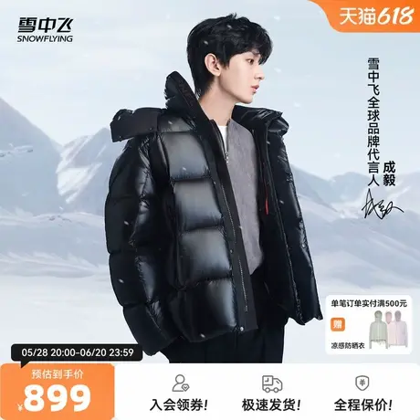 【成毅同款】雪中飞风雪系列25夏新男女情侣短鹅绒服高充绒舒适厚商品大图