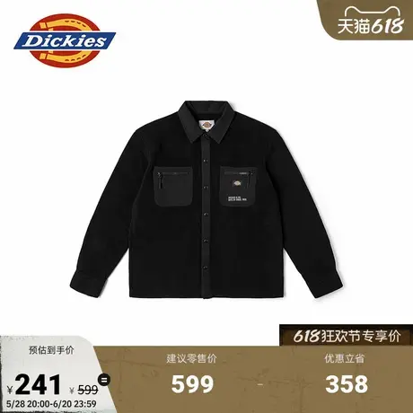Dickies 摇粒绒面料胸前拉链口袋宽松春夏休闲衬衫男女情侣图片